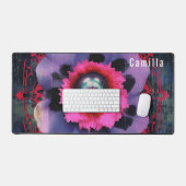 Roze en Paarse Gothic. Bewerkbare naam Bureaumat (Keyboard & Muis)