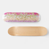 Roze en paarse goud gespikkelde skateboard (Horizontaal)