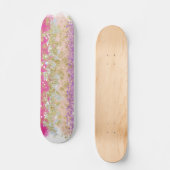 Roze en paarse goud gespikkelde skateboard (Voorkant)