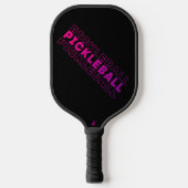 Roze en Paarse Gradient Pickleball op zwart Paddle (Voorkant)