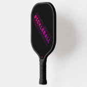 Roze en Paarse Gradient Pickleball op zwart Paddle (Links)