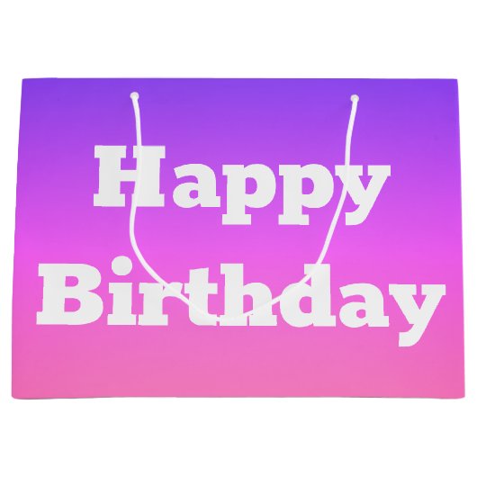 Roze en Paarse Happy Birthday cadeautas (Voorkant)