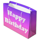 Roze en Paarse Happy Birthday cadeautas (Achterkant Gekanteld)