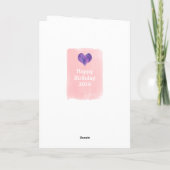 Roze en Paarse Hart 11e Verjaardag Kleindochter Kaart (Achterkant)