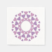 Roze en Paarse Hart Servet (Voorkant)