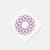 Roze en Paarse Hart Servet (Hoek)