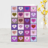 Roze en paarse harten kaart (Gele Bloem)