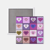 Roze en Paarse harten Magneet (Voorkant / Achterkant)