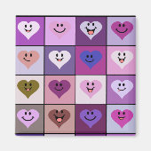 Roze en Paarse harten Magneet (Voorkant)