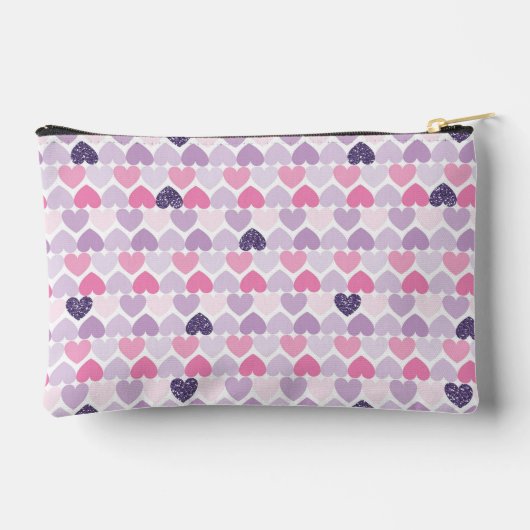 Roze en Paarse harten op roze achtergrond Etui (Achterkant)