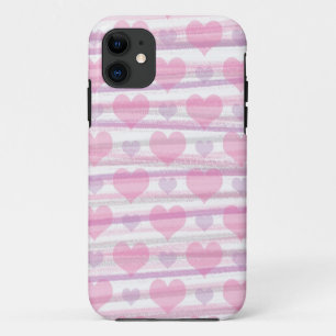 Roze en paarse harten telefooncel iPhone 11 hoesje