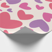 Roze en Paarse harten Valentijn Verjaardag Cadeaupapier (Hoek)