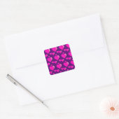 Roze en Paarse harten Valentijnsdag Love Vierkante Sticker (Envelop)