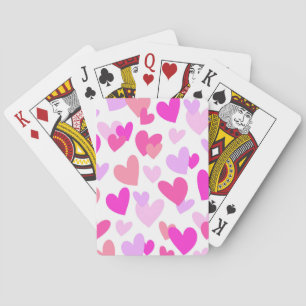 Roze en Paarse harten, Valentijnsdag Patroon Pokerkaarten