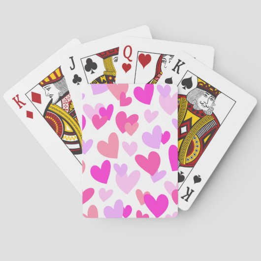 Roze en Paarse harten, Valentijnsdag Patroon Pokerkaarten (Achterkant)