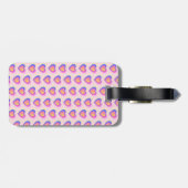 Roze en Paarse Hartjes Label Bagagelabel (Achterkant horizontaal)