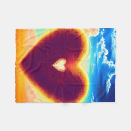 Roze en Paarse hartritme Blanket Fleece Deken (Voorkant (Horizontaal))