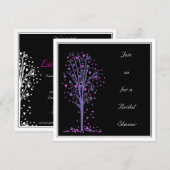 Roze en Paarse hartstructuur : Shower Invitation Kaart (Voorkant / Achterkant)