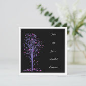 Roze en Paarse hartstructuur : Shower Invitation Kaart (Staand voorkant)