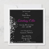 Roze en Paarse hartstructuur : Shower Invitation Kaart (Achterkant)