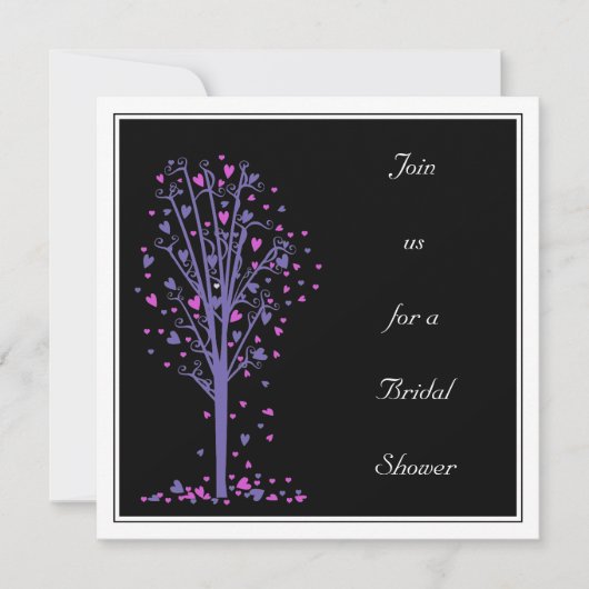 Roze en Paarse hartstructuur : Shower Invitation Kaart (Voorkant)