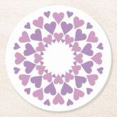 Roze en paarse hartvormige onderzetters (Voorkant)