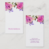 Roze en Paarse, heldere, moderne, Latijnse standaa Visitekaartje (Voorkant / Achterkant)