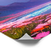 Roze en Paarse hemden boven een bergmeer Poster (Hoek)