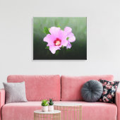 Roze en Paarse Hollyhock Flowers Canvas Afdruk (Insitu (Woonkamer))