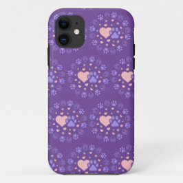 Roze en paarse huisdierliefhebbers harten en sterr Case-Mate iPhone case