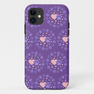 Roze en paarse huisdierliefhebbers harten en sterr Case-Mate iPhone case