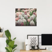 Roze en paarse hyacint in de lentetuin poster (Thuiskantoor)