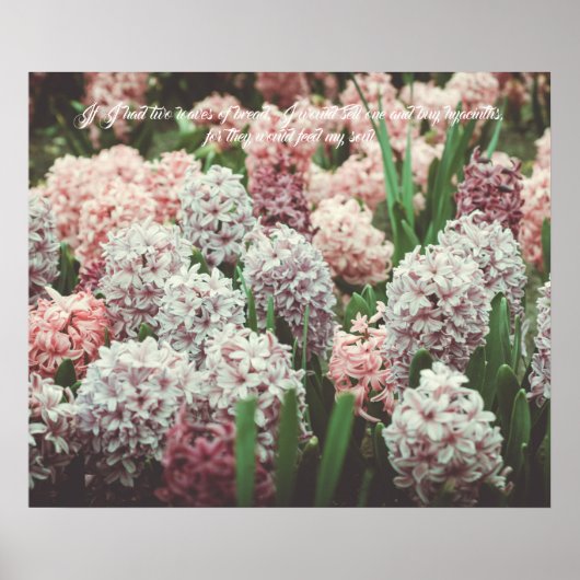 Roze en paarse hyacint in de lentetuin poster (Voorkant)