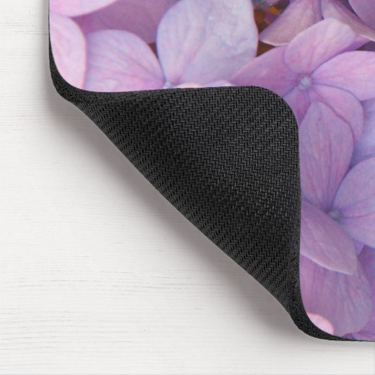 Roze en Paarse hydrangea Mousepad Muismat (Hoek)