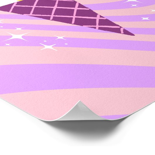 Roze en Paarse Ice Cream, Ice Cream Art, Preppy Poster (Hoek)