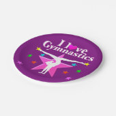 ROZE EN PAARSE IK HOU VAN GYMNASTIEK PAPIEREN BORDJE (Gekanteld)