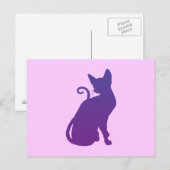 Roze en Paarse kat Briefkaart (Voorkant / Achterkant)