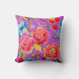 Roze en Paarse kersen Kussen