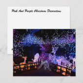 Roze en Paarse kerstversiering buiten Feestdagenkaart (Voorkant / Achterkant)