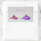 Roze en Paarse kerstversiering Rechthoekige Sticker (Tas)