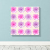 Roze en paarse kiezelflorpatroon canvas afdruk (Insitu (Houten vloer))