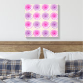 Roze en paarse kiezelflorpatroon canvas afdruk (Insitu (Slaapkamer))