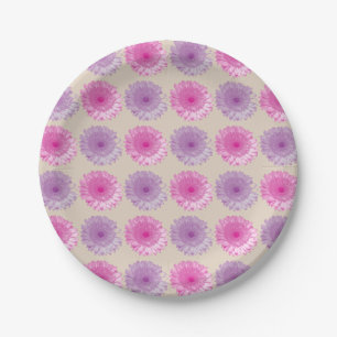 Roze en paarse kiezelflorpatroon papieren bordje