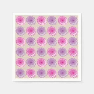 Roze en paarse kiezelflorpatroon servetten