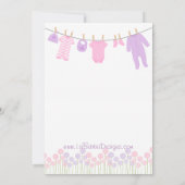 Roze en Paarse kleine kleren Baby Sprinkle Kaart (Achterkant)