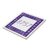 Roze en Paarse kleine winkelnummers Tegeltje (Zijkant)