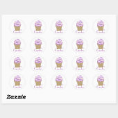 Roze en Paarse koekjes Ronde Sticker (Vel)