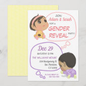 Roze en Paarse komische Baby Kaart (Voorkant / Achterkant)