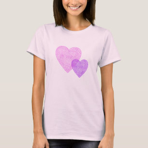 Roze en Paarse kribbleekharten T-shirt