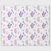 Roze en Paarse kristallen Cadeaupapier (Vlak)